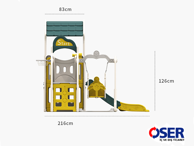 20560 - Tek Kuleli Kaydrakl Salncakl Oyun Aktivite Merkezi