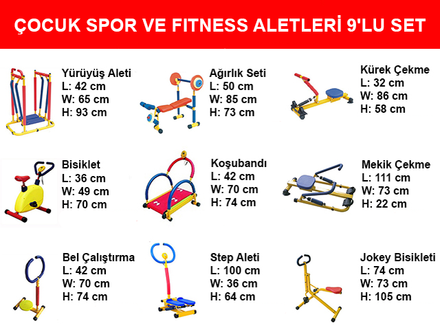 KAMPANYA 3 - OCUK SPOR VE FTNESS ALETLER 9'LU SET